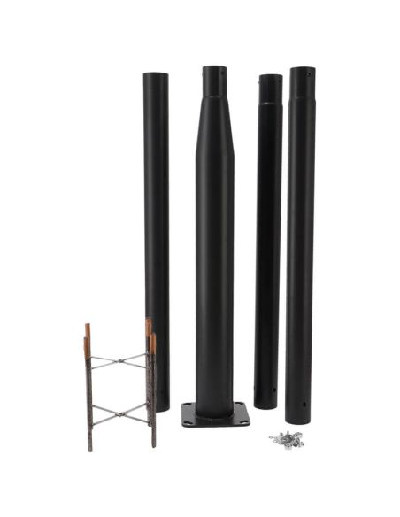 Columna para Farola 3,7M Desmontable Negro - Resistente y Segura LM0062 | LeonLeds