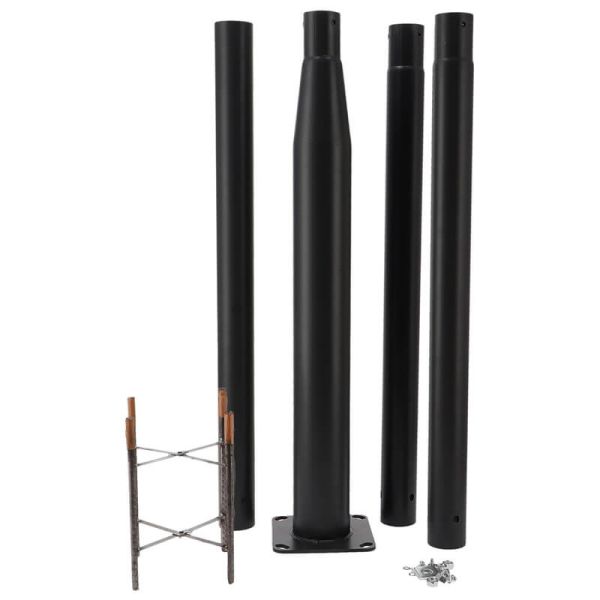 Columna para Farola 3,7M Desmontable Negro - Resistente y Segura LM0062 | LeonLeds