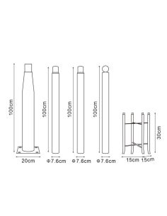 Columna para Farola 3,7M Desmontable Negro - Resistente y Segura LM0062 | LeonLeds 2