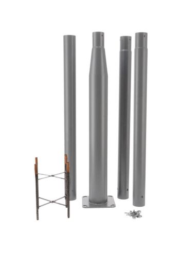 Colonne de lampadaire amovible grise de 3,7 m - Haute résistance et durabilité LM0061 | LeonLeds