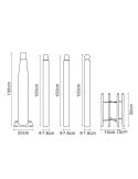Dimensiones Columna para Farola 3,7M Gris Desmontable - Alta Resistencia y Durabilidad LM0061 | LeonLeds