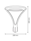 Medidas Farola LED 360º moderna Series Minimal 100W Gris Antracite - IP65 y Alta Eficiencia LM6346