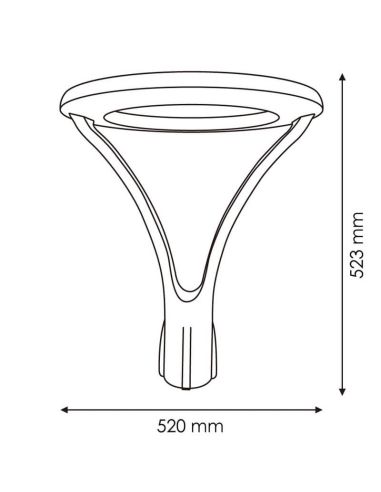 Mesures Lampadaire LED Moderne 360º Série Minimal 100W Gris Anthracite - IP65 et Haute Efficacité LM6346