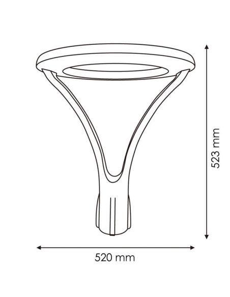 Mesures Lampadaire LED Moderne 360º Série Minimal 100W Gris Anthracite - IP65 et Haute Efficacité LM6346