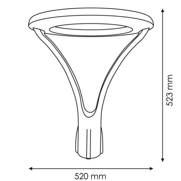 Mesures Lampadaire LED Moderne 360º Série Minimal 100W Gris Anthracite - IP65 et Haute Efficacité LM6346