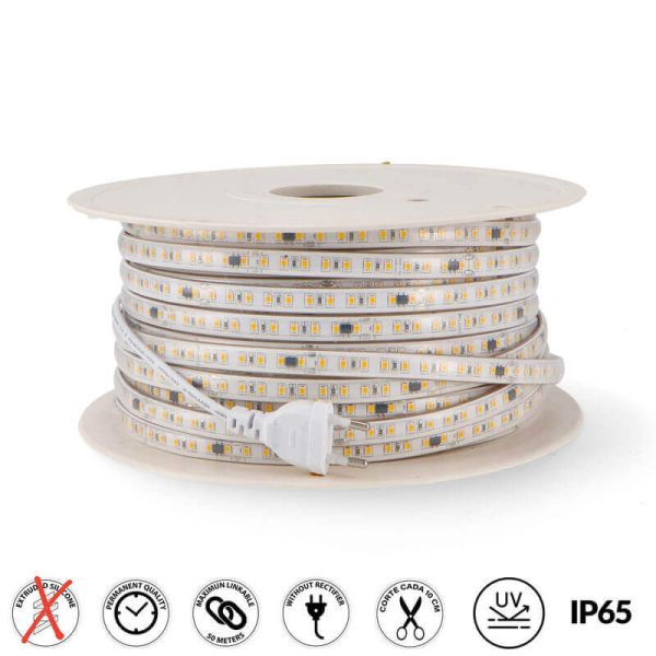 Fita LED 220V corte a cada 10cm 12W/m 50 Metros SMD2835 Sem Retificador Bergamo