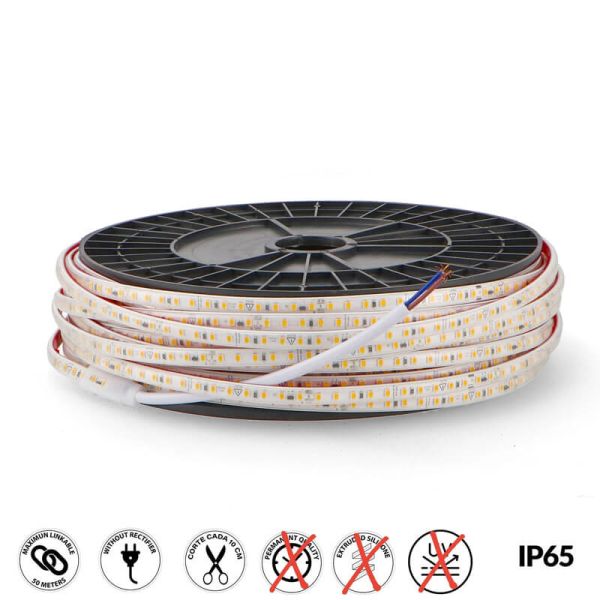 Tira de LED 220V AC SMD2835 Ecofast 10W/m IP65 - 50 Metros Máx. Enlazable (3000K, 4500K, 6000K, Azul, Rojo, Verde) Corte 10Cm
