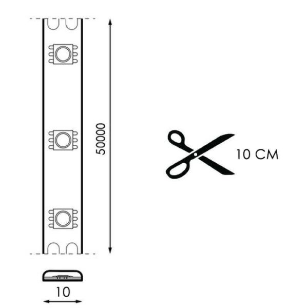 Medidas Tira LED 220V corte cada 10Cm 17W/m 50 Metros SMD2835 Sin Rectificador Bergamo | LeonLeds