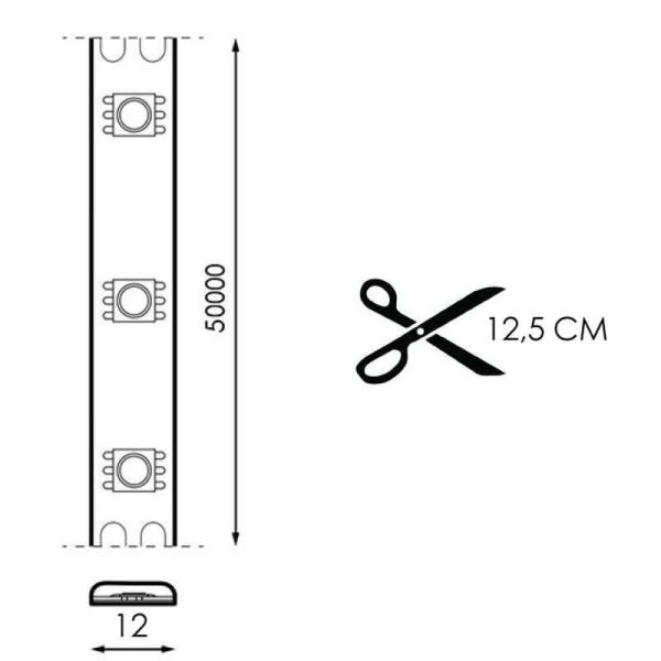 Medidas Tira LED RGB 220V AC SMD2835 Bergamo 13W/m IP65 RGB - Regulable y Enlazable | LeonLeds