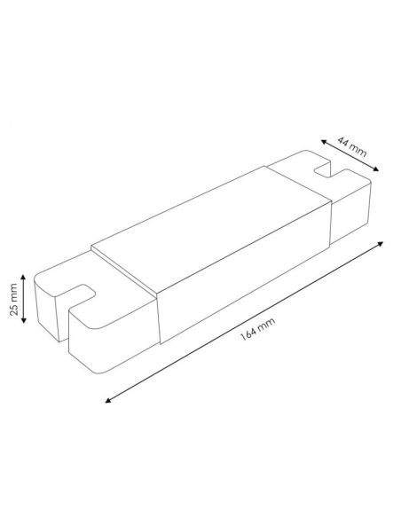 Medidas Receptor para Tiras LED RGBW RF 220V - Control Inalámbrico Eficiente LM2271