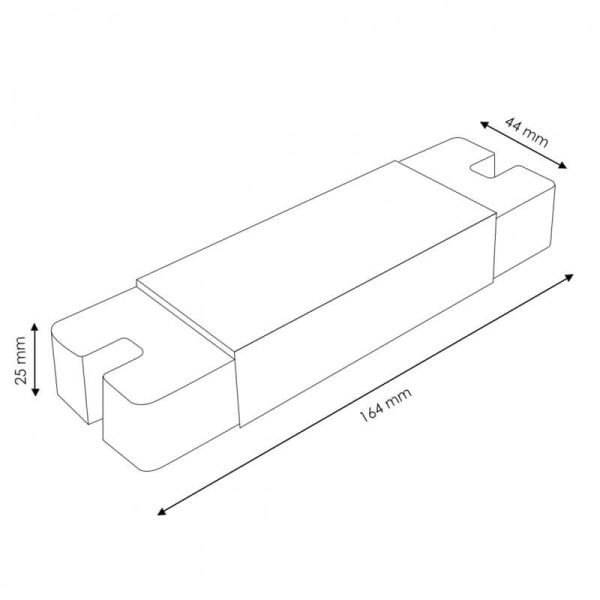Medidas Receptor para Tiras LED RGBW RF 220V - Control Inalámbrico Eficiente LM2271