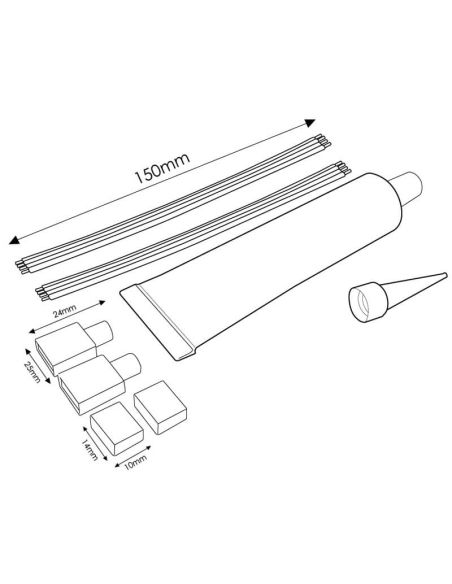 Medidas Cabo Adaptador para Fita LED 220V AC Bergamo RGB - Com Acessórios de Instalação LM0043