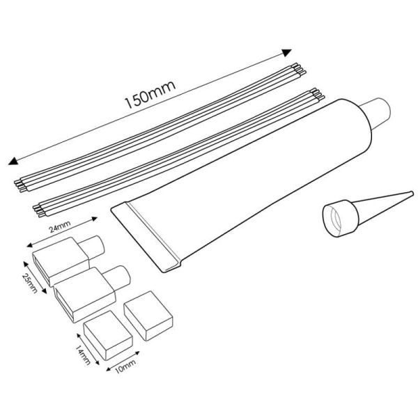 Medidas Cable Adaptador para Tira LED 220V AC Bergamo RGB - Con Accesorios de Instalación LM0043
