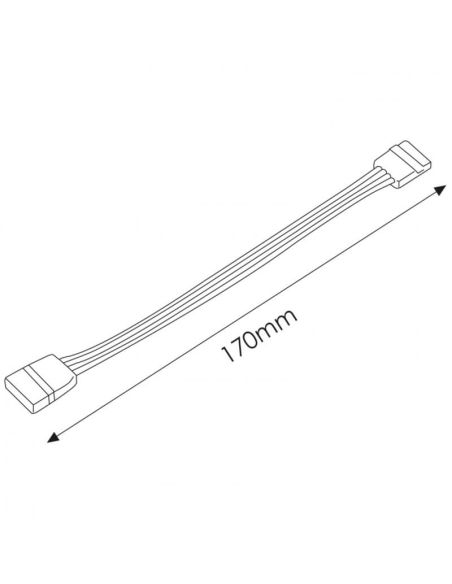 Conector rápido duplo para fita LED RGB SMD5050 - 12/24V e 4 pinos - Cabo de 17 cm