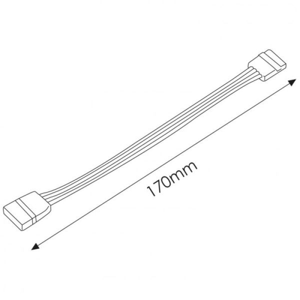 Conector rápido duplo para fita LED RGB SMD5050 - 12/24V e 4 pinos - Cabo de 17 cm