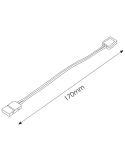 Mesures du connecteur rapide double pour bande LED monochrome SMD5050 - Installation sans soudure Câble de 17 cm | LeonLeds