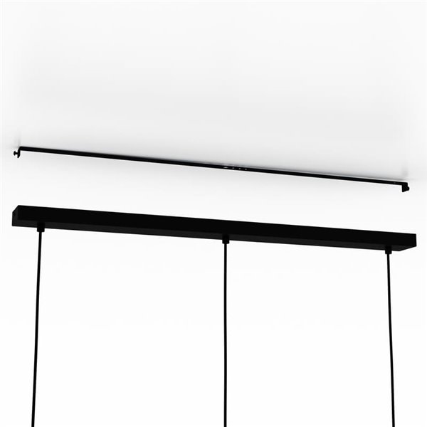 Suspension EVESHAM avec 3 abat-jours carrés vintage, E27, acier et bois