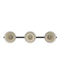 Lámpara de techo LACEY de 3 luces con pantallas negras y detalles en madera E27