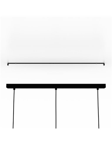 Lámpara colgante BRAMERTON de 3 portalámparas E27,negro y madera