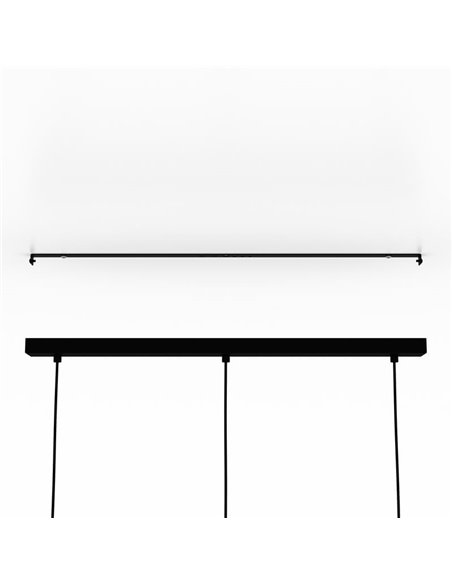 Lámpara colgante BRAMERTON de 3 portalámparas E27,negro y madera