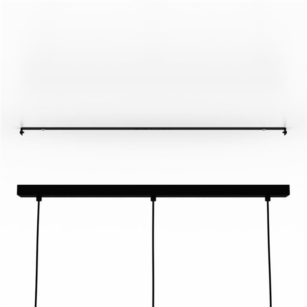 Suspension BRAMERTON avec 3 douilles E27, noire et bois