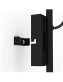 Aplique de pared LACEY con pantalla negra y detalles en madera, E27