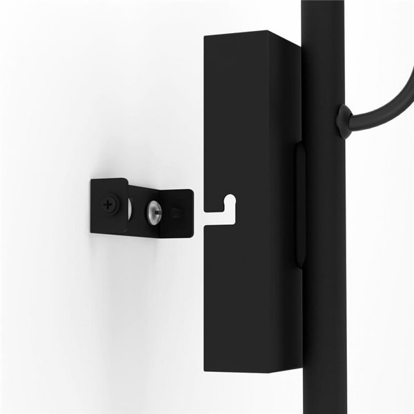 Aplique de pared LACEY con pantalla negra y detalles en madera, E27