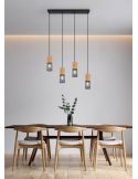 Ambiente Lámpara vintage colgante metálica Tosh 4xE27 de Trio Lighting| medidas para salon entrada| LeonLeds Iluminación