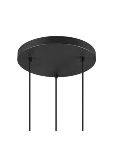 Detalle Lámpara de techo vintage marrón y negra Tosh 3xE27 304330332 Trio | LeonLeds