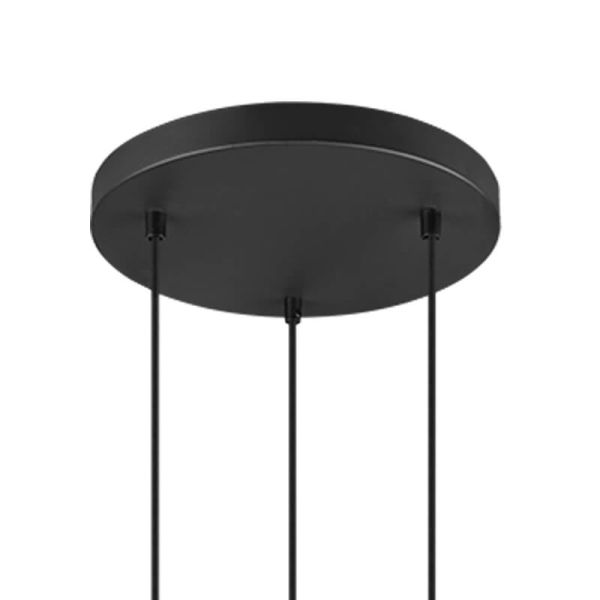 Detalle Lámpara de techo vintage marrón y negra Tosh 3xE27 304330332 Trio | LeonLeds