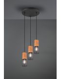 Lámpara de techo vintage marrón y negra Tosh 3xE27 304330332 Trio | LeonLeds