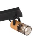 Detalle Regleta vintage de madera y metal Tosh 3xE14 Trio Lighting 804300332 | LeonLeds