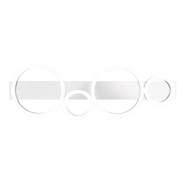 Plafonnier ou applique murale LED LUMOS avec détails en cercles 26,5 W 3300 lm 4000 K IP20 blanc