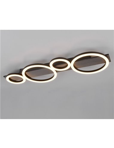 Plafonnier ou applique LED LUMOS avec cercles lumineux 26,5W 3300lm 4000K IP20 blanc