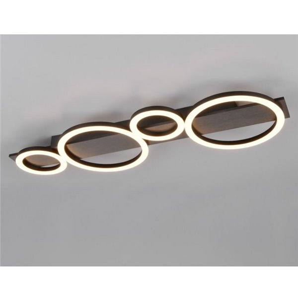 Plafonnier ou applique LED LUMOS avec cercles lumineux 26,5W 3300lm 4000K IP20 blanc