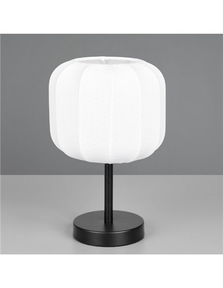 Luminária de mesa MADELINE com abajur de tecido com interruptor, lâmpada de Ø20cm, excl. 1x E27 máx. 10 W IP20