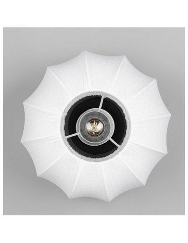 Plafón de techo con pantalla de tela y florón MADELINE Ø25cm bombilla excl. 1x E27 max. 10W IP20