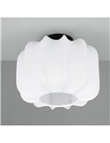 Plafón de techo con pantalla de tela y florón MADELINE Ø25cm bombilla excl. 1x E27 max. 10W IP20