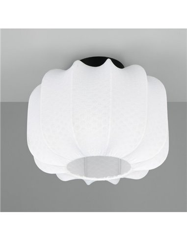 Plafón de techo con pantalla de tela y florón MADELINE Ø25cm bombilla excl. 1x E27 max. 10W IP20