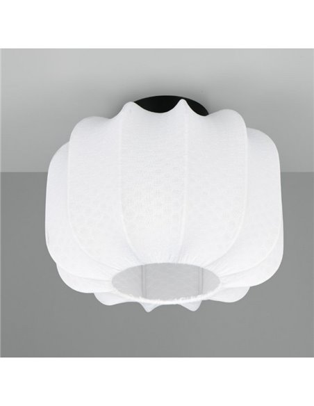 Plafón de techo con pantalla de tela y florón MADELINE Ø25cm bombilla excl. 1x E27 max. 10W IP20