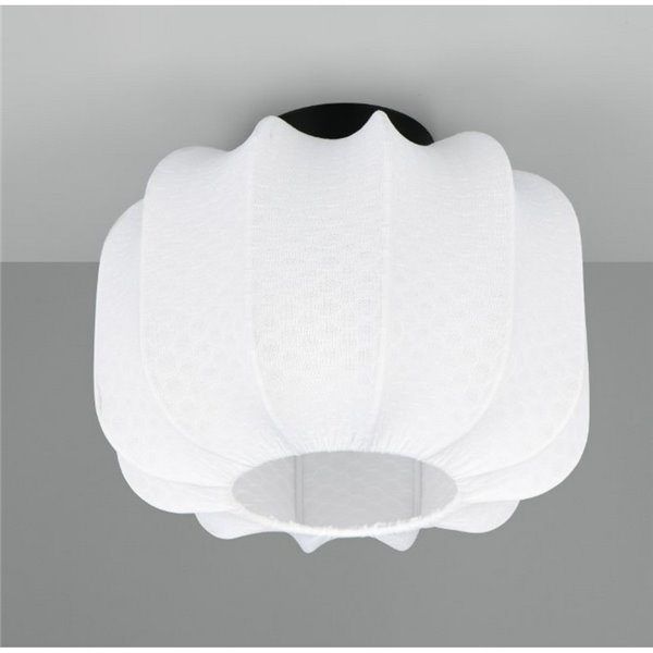 Plafón de techo con pantalla de tela y florón MADELINE Ø25cm bombilla excl. 1x E27 max. 10W IP20