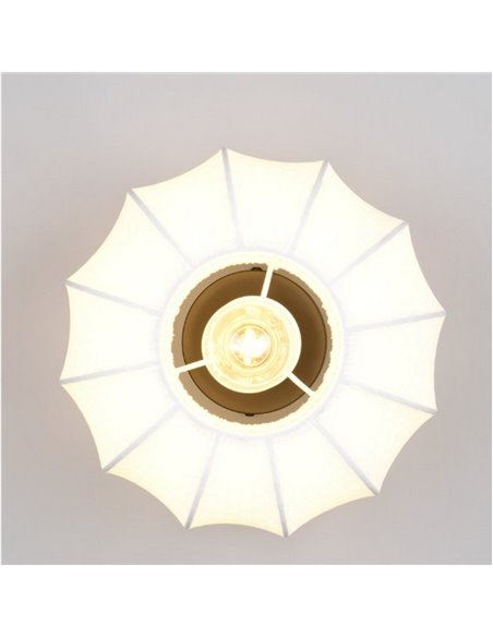 Plafón de techo con pantalla de tela y florón MADELINE Ø25cm bombilla excl. 1x E27 max. 10W IP20