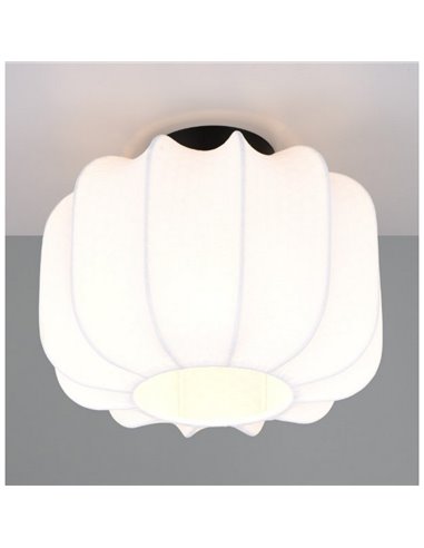Plafón de techo con pantalla de tela y florón MADELINE Ø25cm bombilla excl. 1x E27 max. 10W IP20