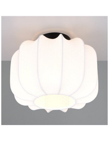 Plafón de techo con pantalla de tela y florón MADELINE Ø25cm bombilla excl. 1x E27 max. 10W IP20