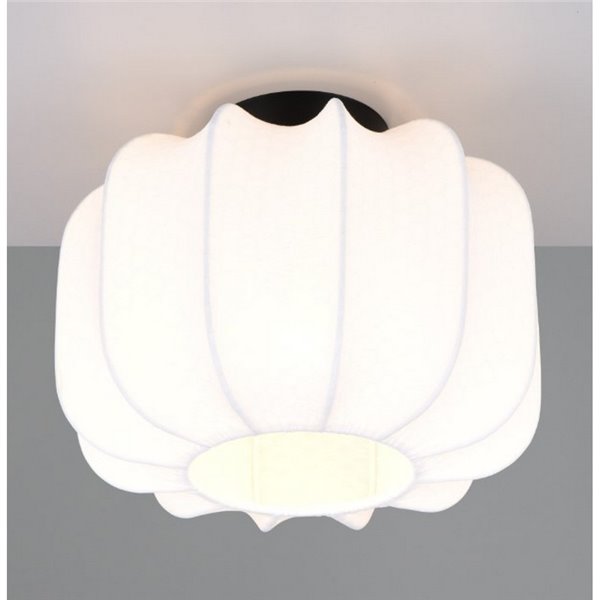 Plafón de techo con pantalla de tela y florón MADELINE Ø25cm bombilla excl. 1x E27 max. 10W IP20