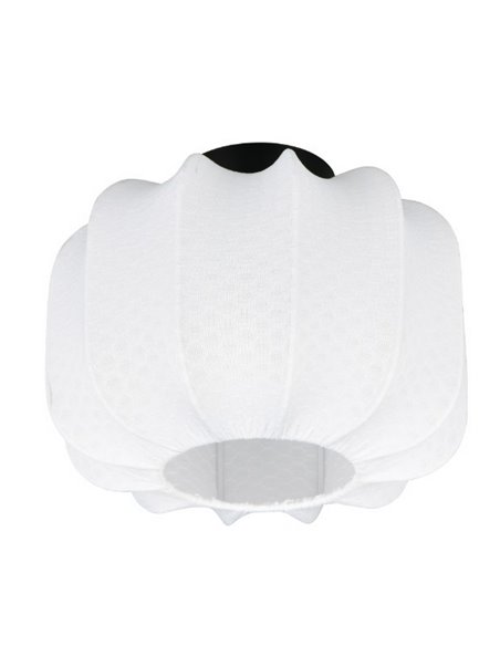 Plafón de techo con pantalla de tela y florón MADELINE Ø25cm bombilla excl. 1x E27 max. 10W IP20