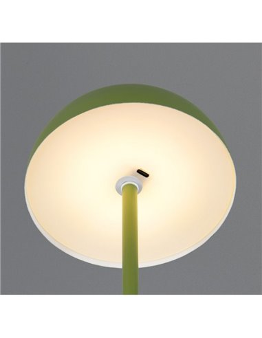 Lámpara de mesa LED recargable USB MUNOZ ↕21cm tipo seta, 3 niveles de luz 1,3W 1x 120lm, 3000K IP20