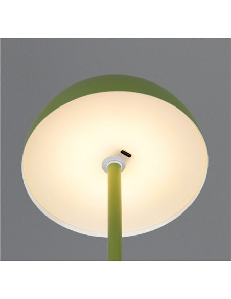 Lámpara de mesa LED recargable USB MUNOZ ↕21cm tipo seta, 3 niveles de luz 1,3W 1x 120lm, 3000K IP20