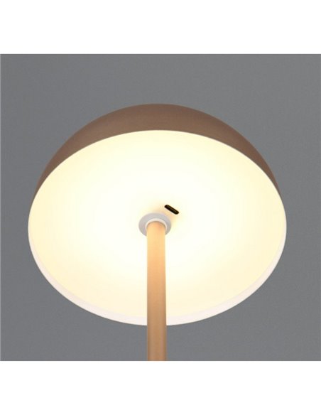 Lámpara de mesa LED seta MUNOZ ↕21cm recargable USB y función táctil 1,3W 1x 120lm, 3000K IP20