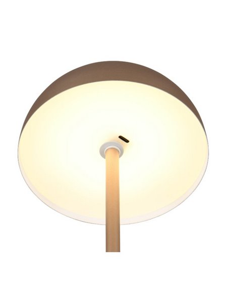 Lampe de table LED champignon MUNOZ ↕21cm rechargeable par USB et fonction tactile 1,3W 1x 120lm, 3000K IP20